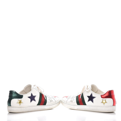 Gucci Calfskin Ayers Web Star Embroidered Womens Ace Sneakers 39 White Multi 6 of 14