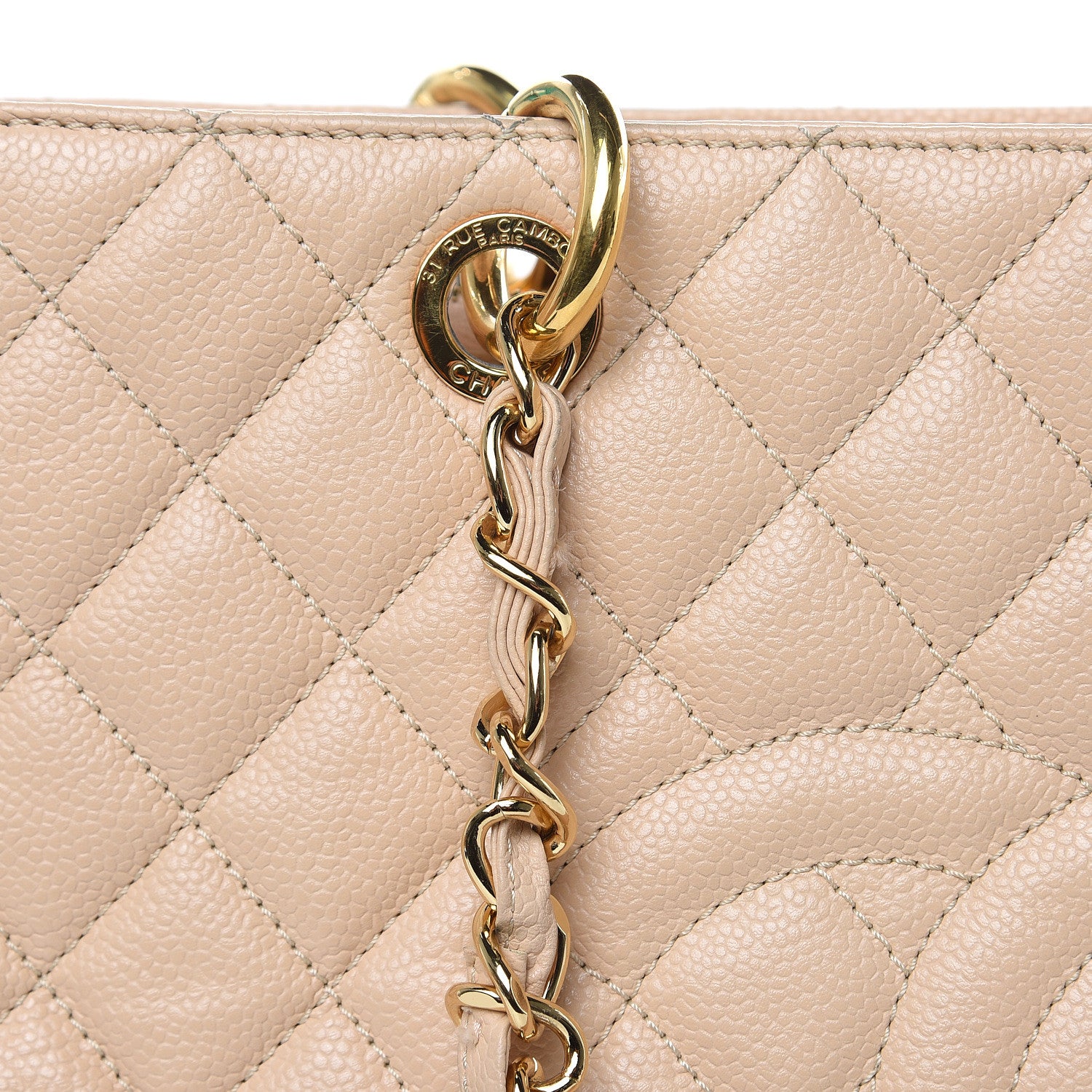 Chanel Caviar Quilted Grand Shopping Tote GST Beige Clair 14 of 16