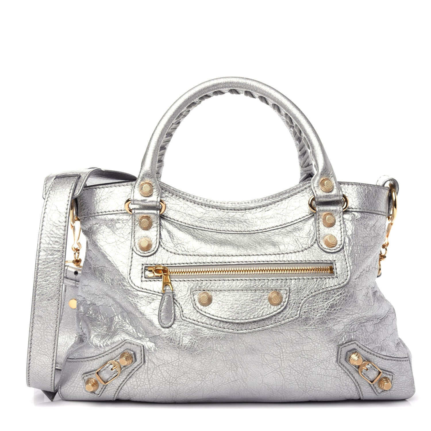 Balenciaga Metallic Agneau Giant 12 Gold Hardware Town Gris Aluminum 1 of 11