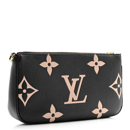 Louis Vuitton LOUIS VUITTON Empreinte Monogram Giant Multi Pochette Accessories Large Pochette Black Beige 3 of 9