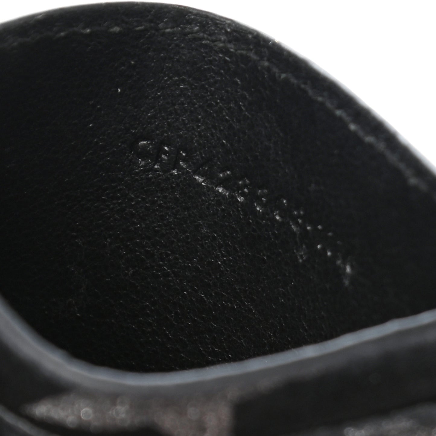 Calfskin Star Embroidered Monogram Credit Card Case Black