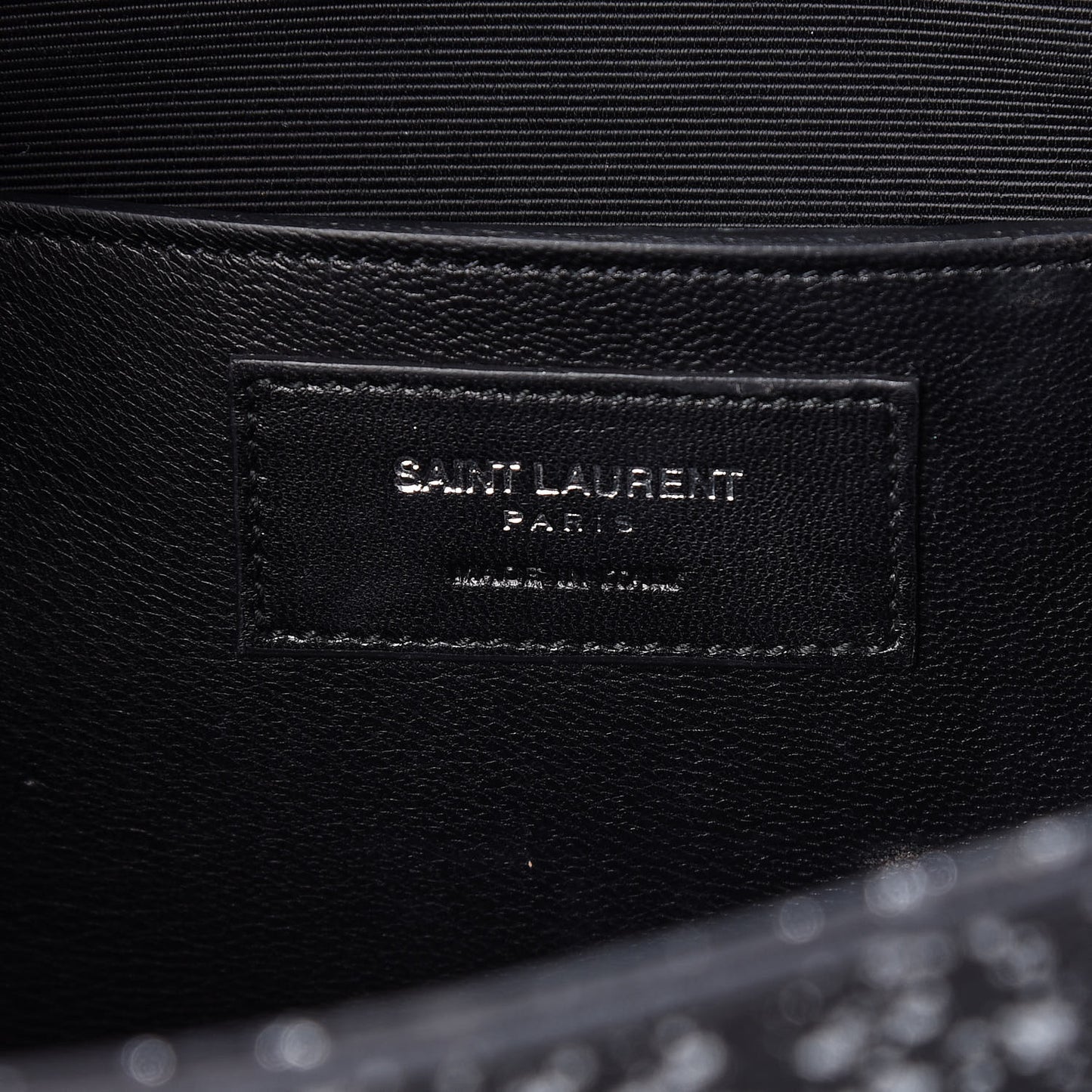Suede Glitter Classic Monogram Cassandre Tassel Clutch Black