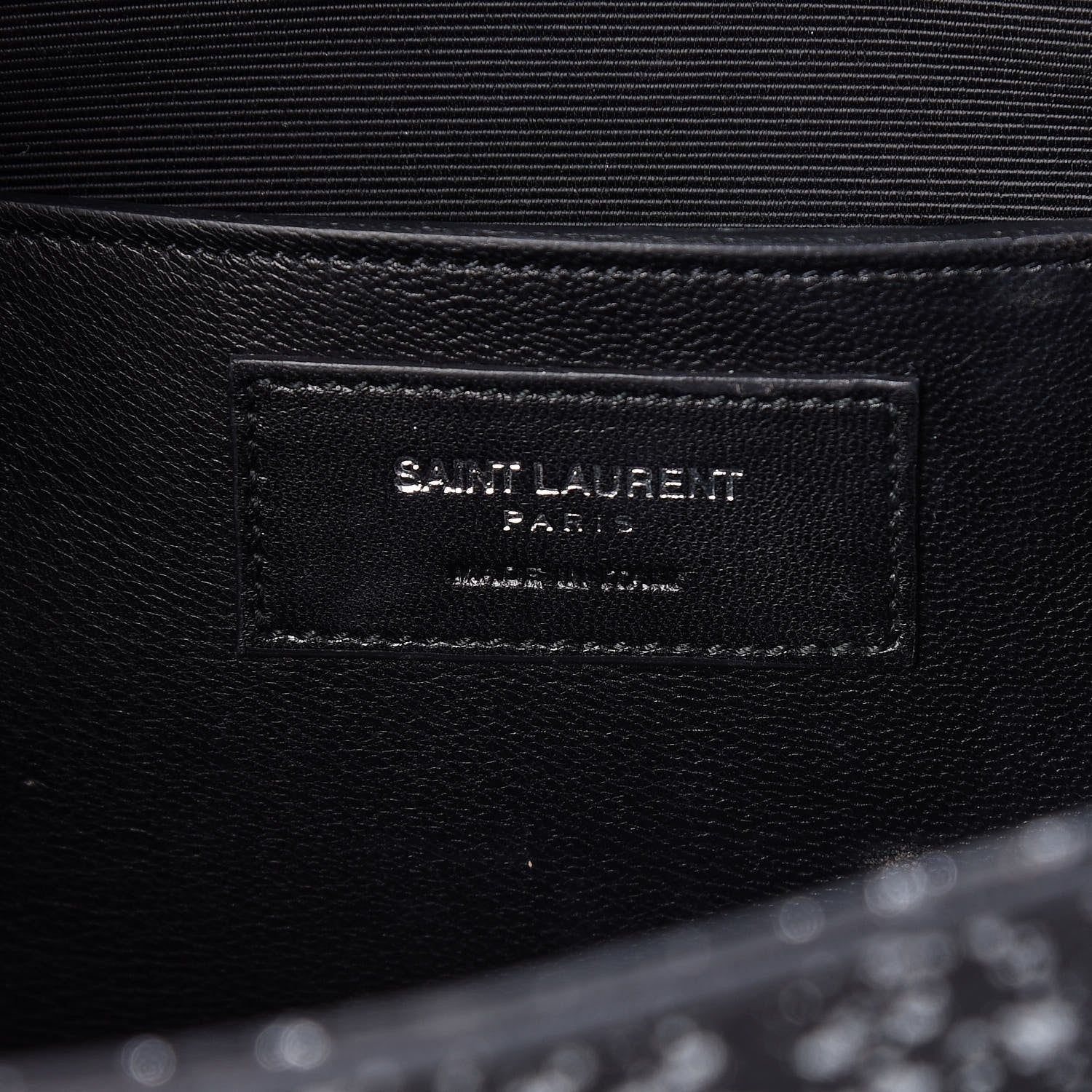 Saint Laurent Suede Glitter Classic Monogram Cassandre Tassel Clutch Black 6 of 10