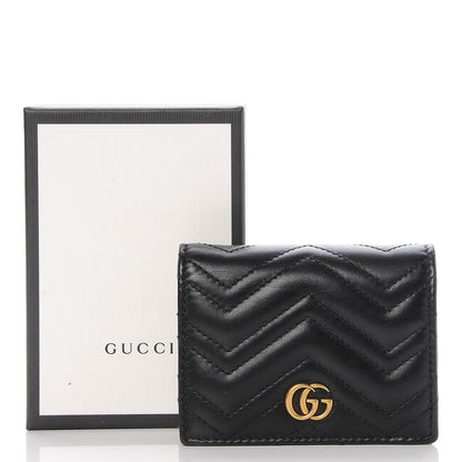 Gucci Calfskin Matelasse GG Marmont Card Case Wallet Black 8 of 8