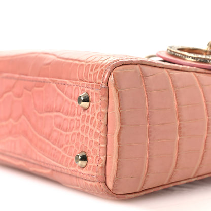 Christian Dior Alligator Crystal Mini Lady Dior Pink 9 of 12