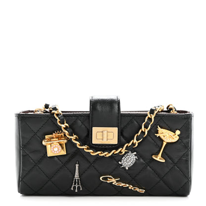 Chanel Aged Calfskin Lucky Charms 2.55 Reissue Mini Clutch With Chain Black 1 of 13