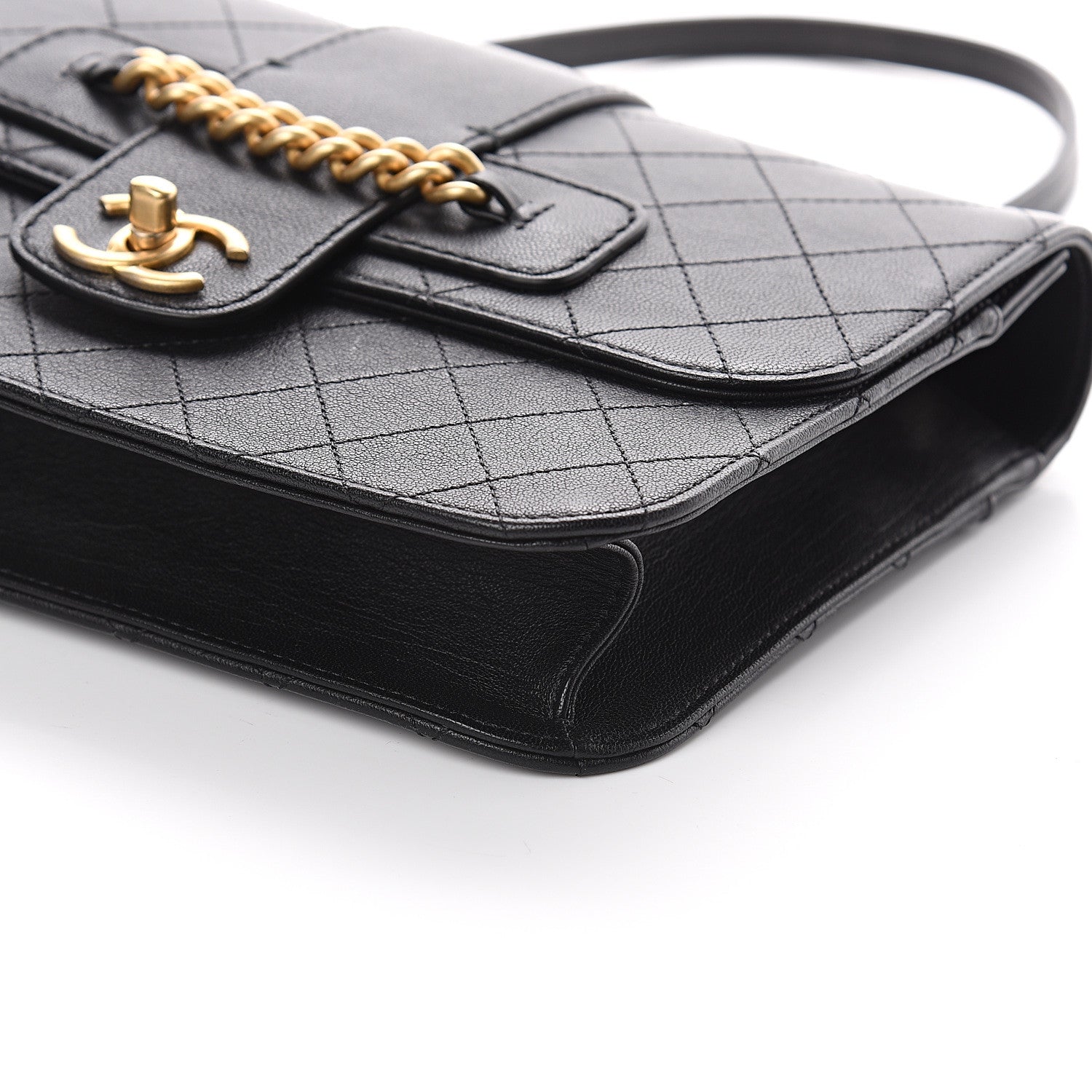 Chanel Goatskin Stitched Flap Bag Black 9 of 9