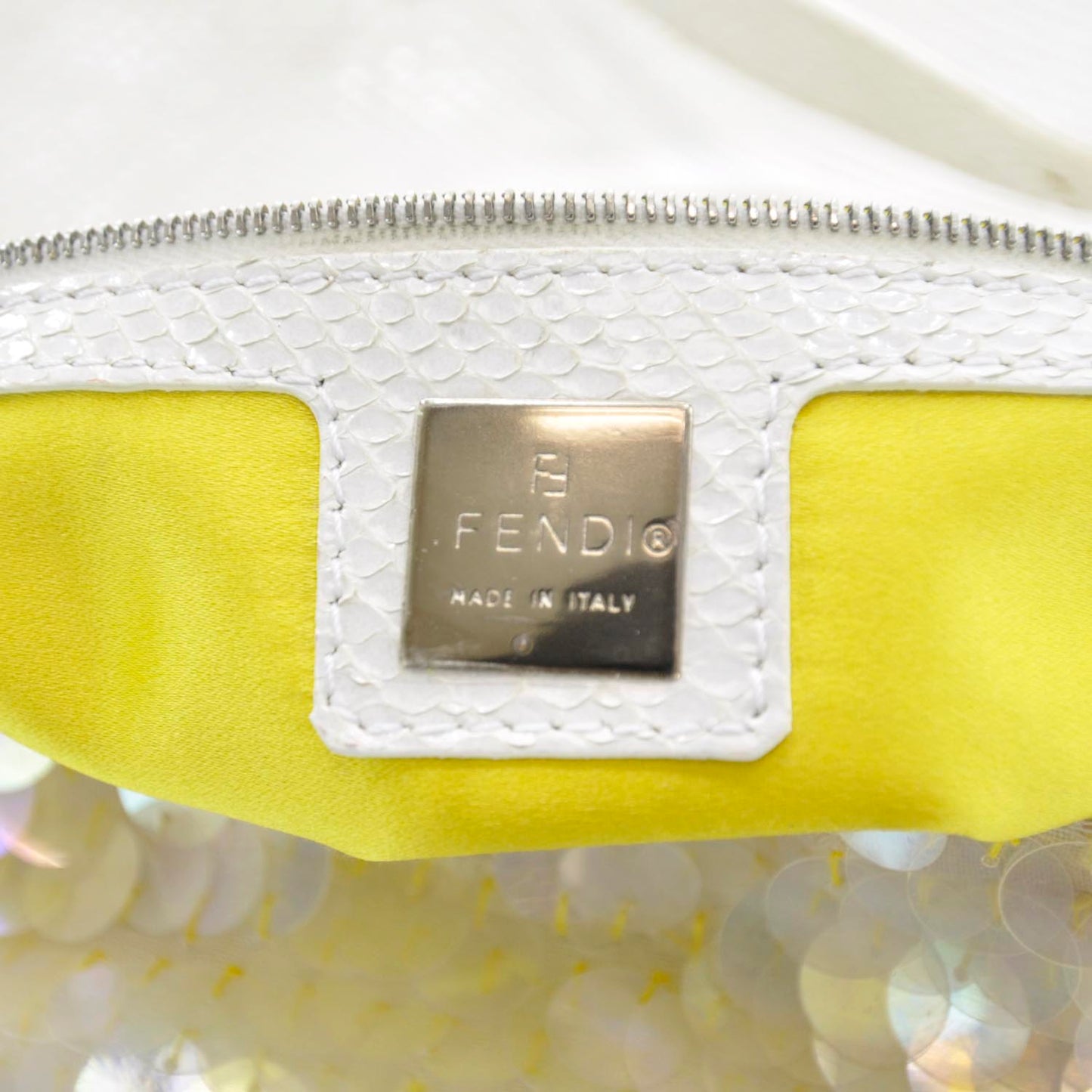 Sequin Paillettes Snakeskin Baguette