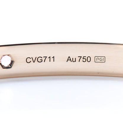Cartier 18K Pink Gold Pink Sapphire LOVE Cuff Bracelet 18 5 of 6