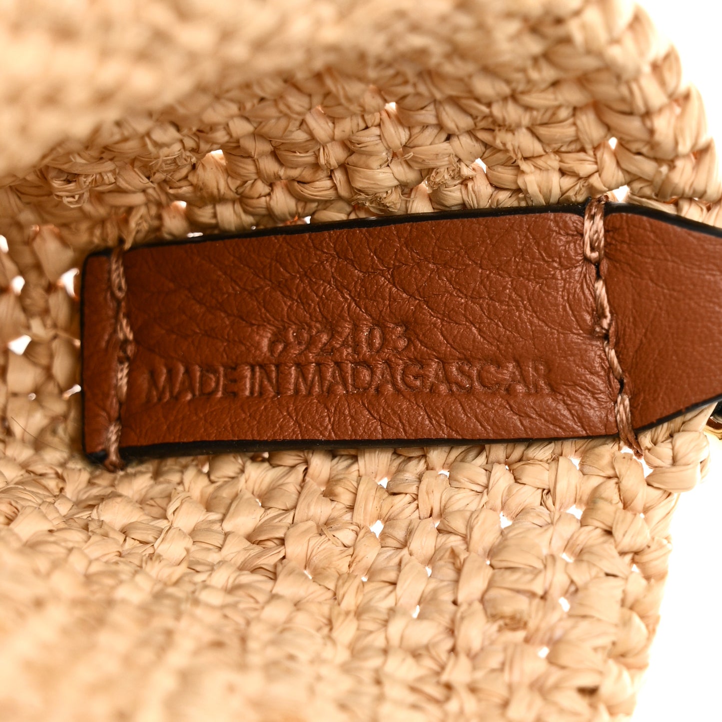 Raffia Mini Slit Tote Bag Natural Tan