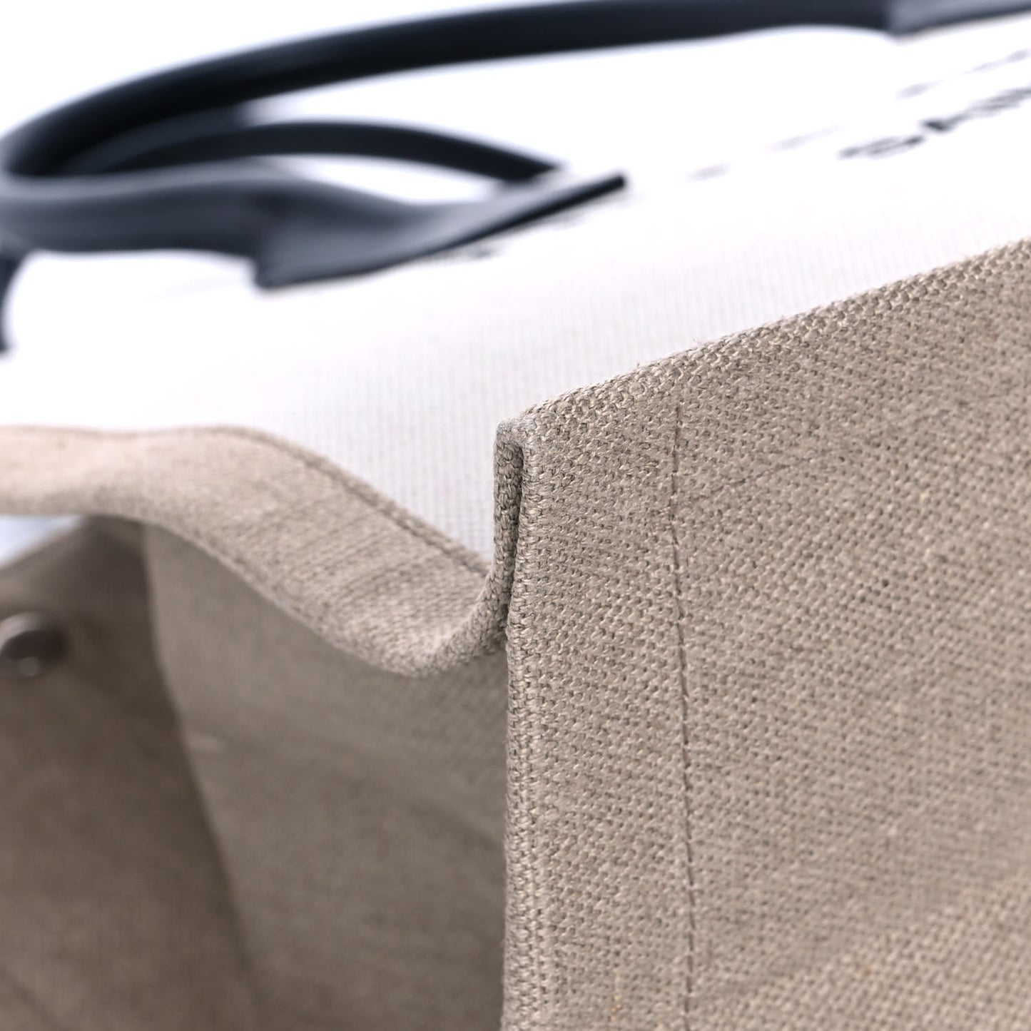 Linen Calfskin Small Rive Gauche Tote Optic White