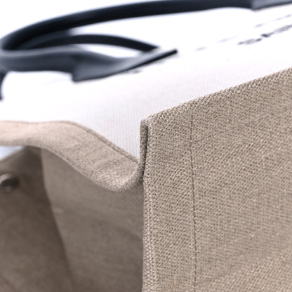 Saint Laurent Linen Calfskin Small Rive Gauche Tote Optic White 10 of 15