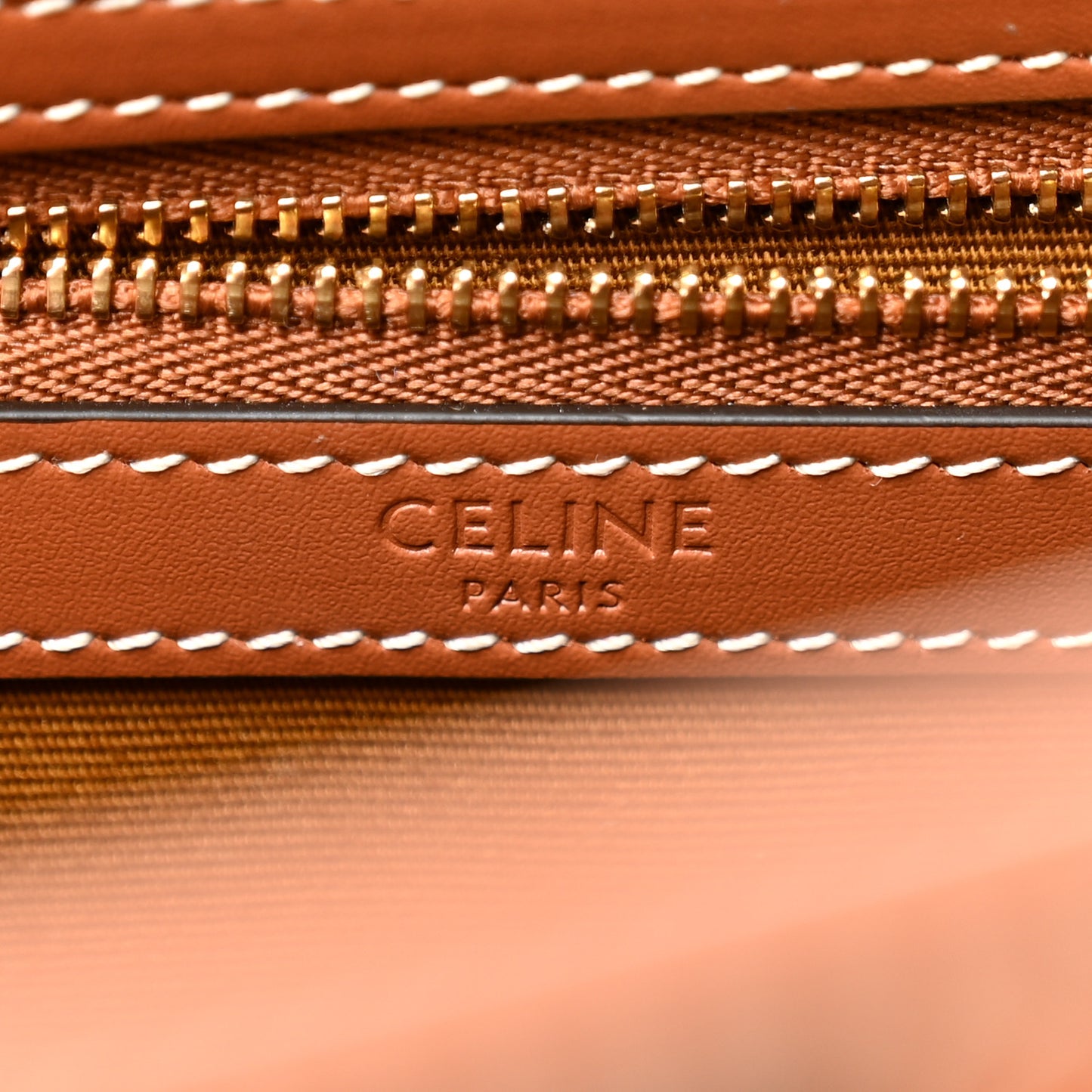 Triomphe Canvas Calfskin Small Cabas Bag Tan