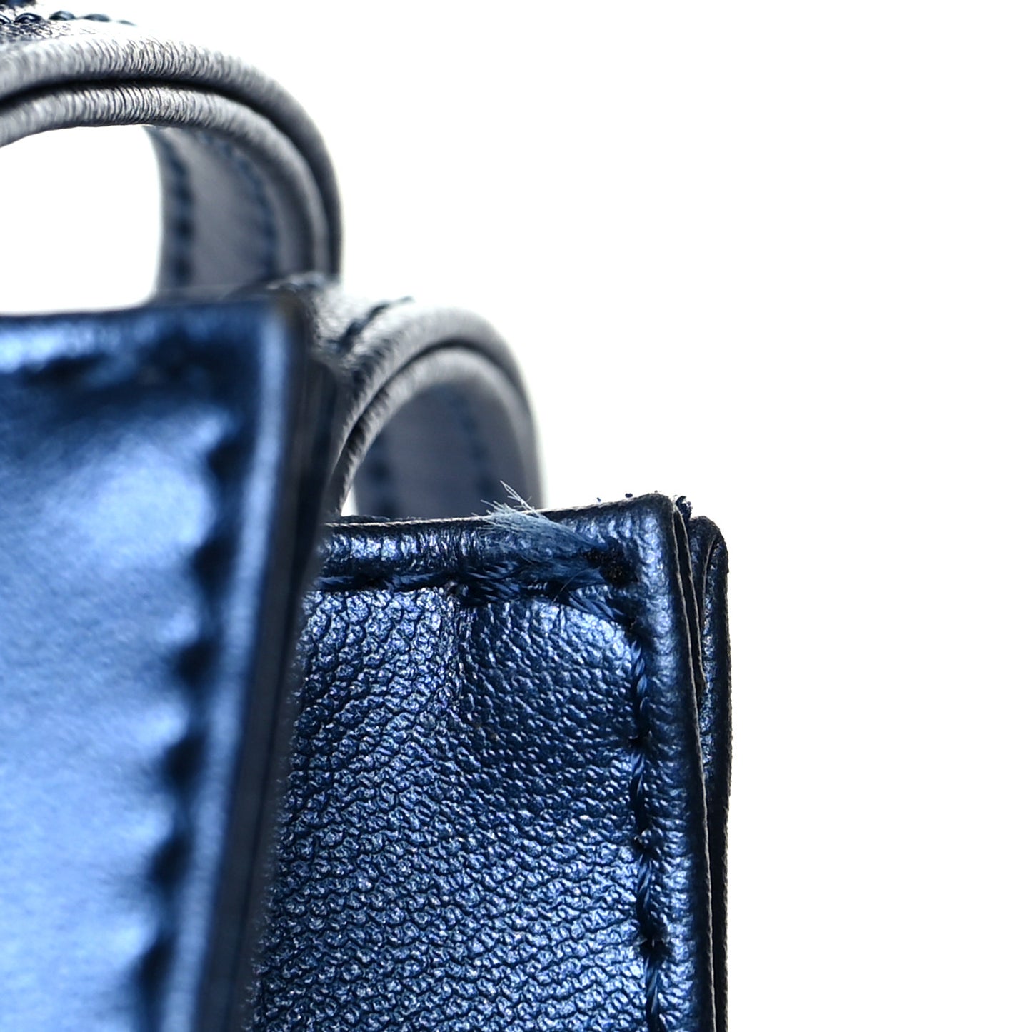 Vegan Leather Small Shopping Bag Cobalt