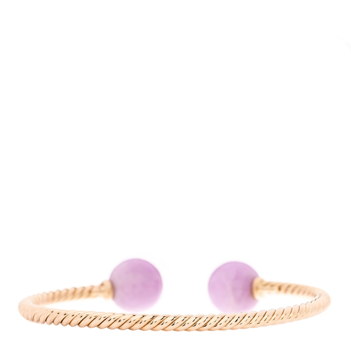 David Yurman 18K Yellow Gold Kunzite 12mm Solari Bead Bracelet 2 of 5