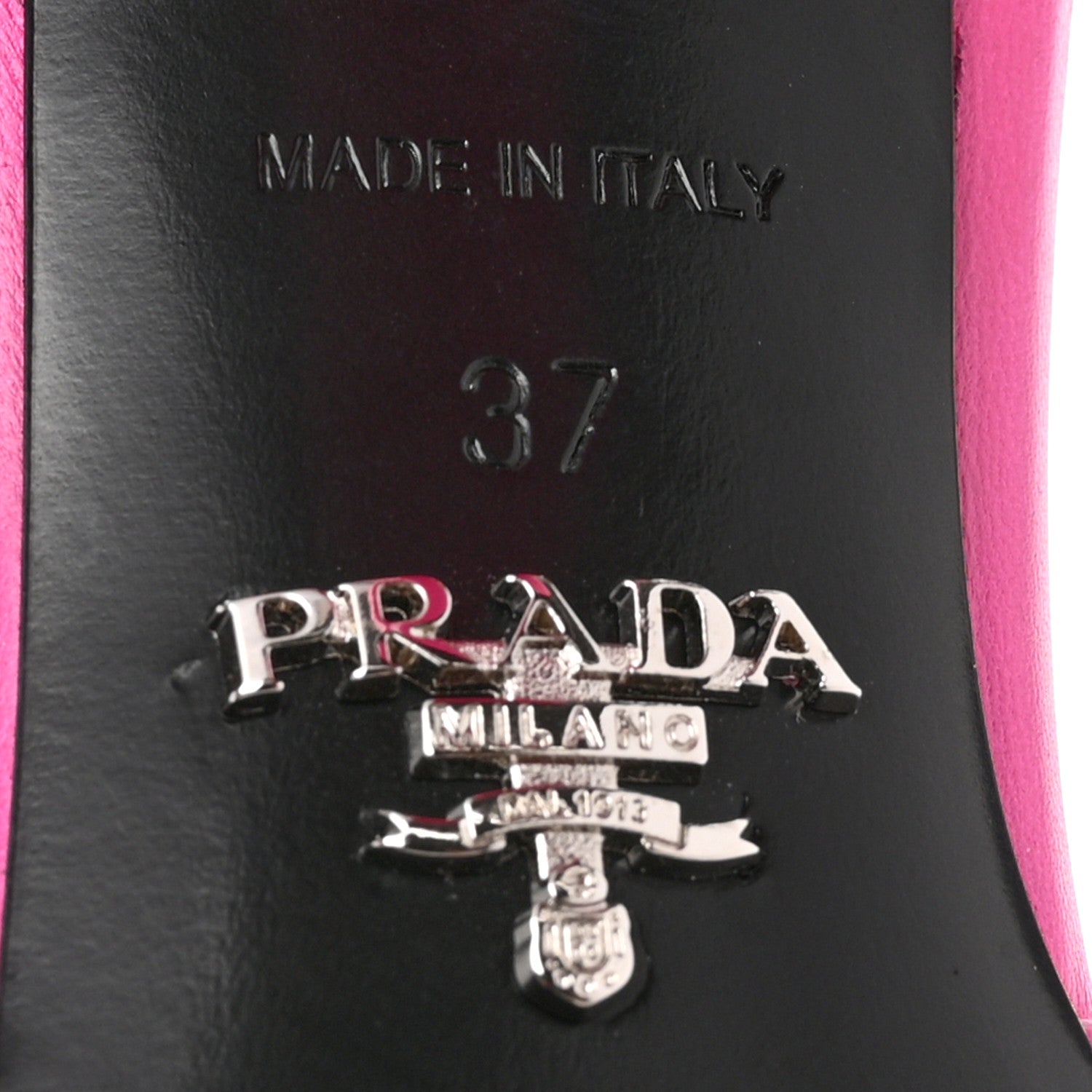 Prada Nappa Soft Padded Metal Triangle Logo 65mm Slide Sandals 37 Begonia Fluo 8 of 11