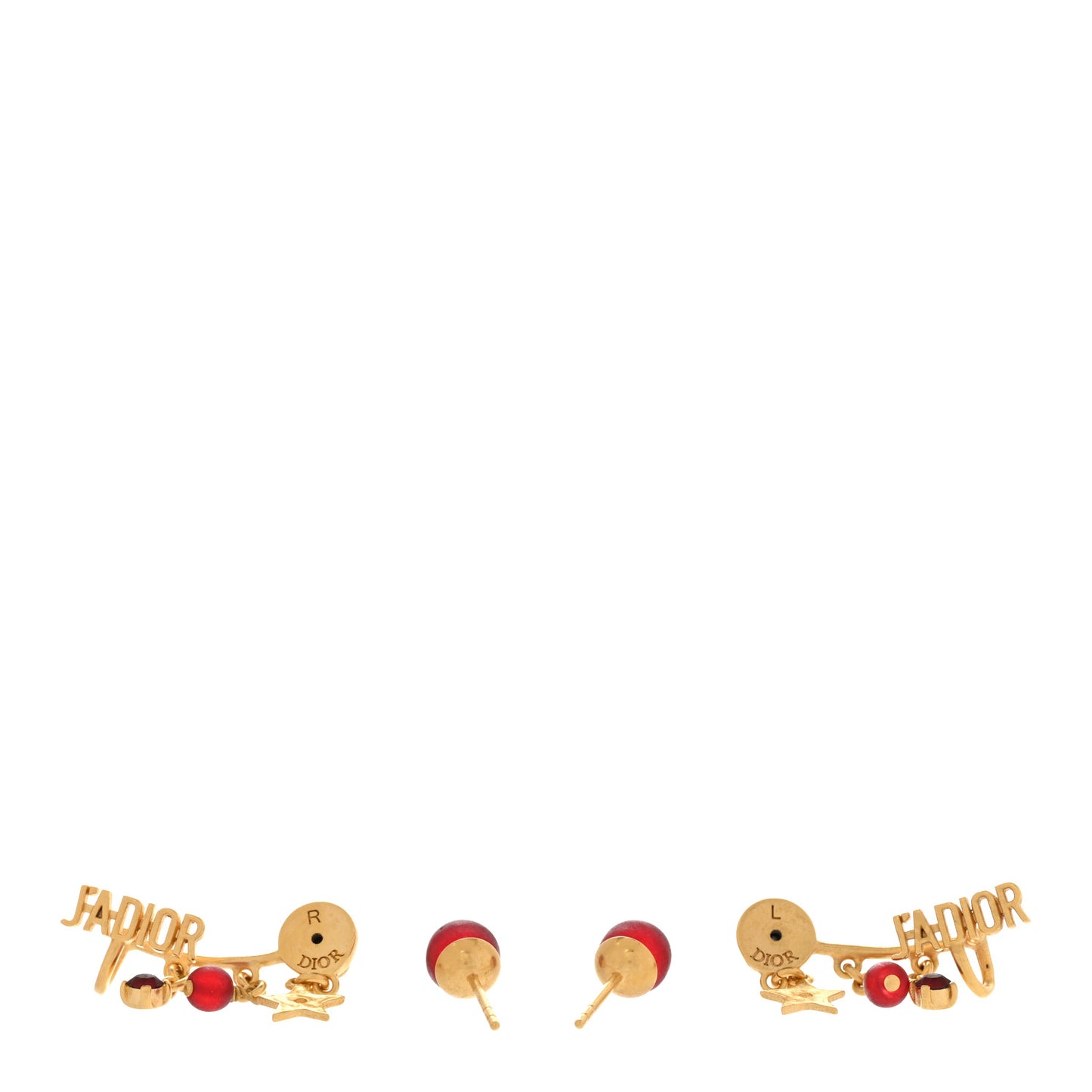 Pearl Crystal J'Adior Earrings Aged Gold Red