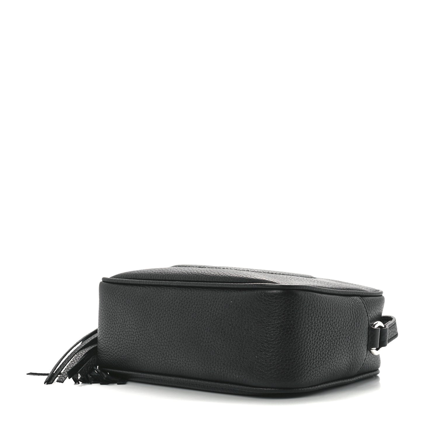 Pebbled Calfskin Small Soho Disco Bag Black