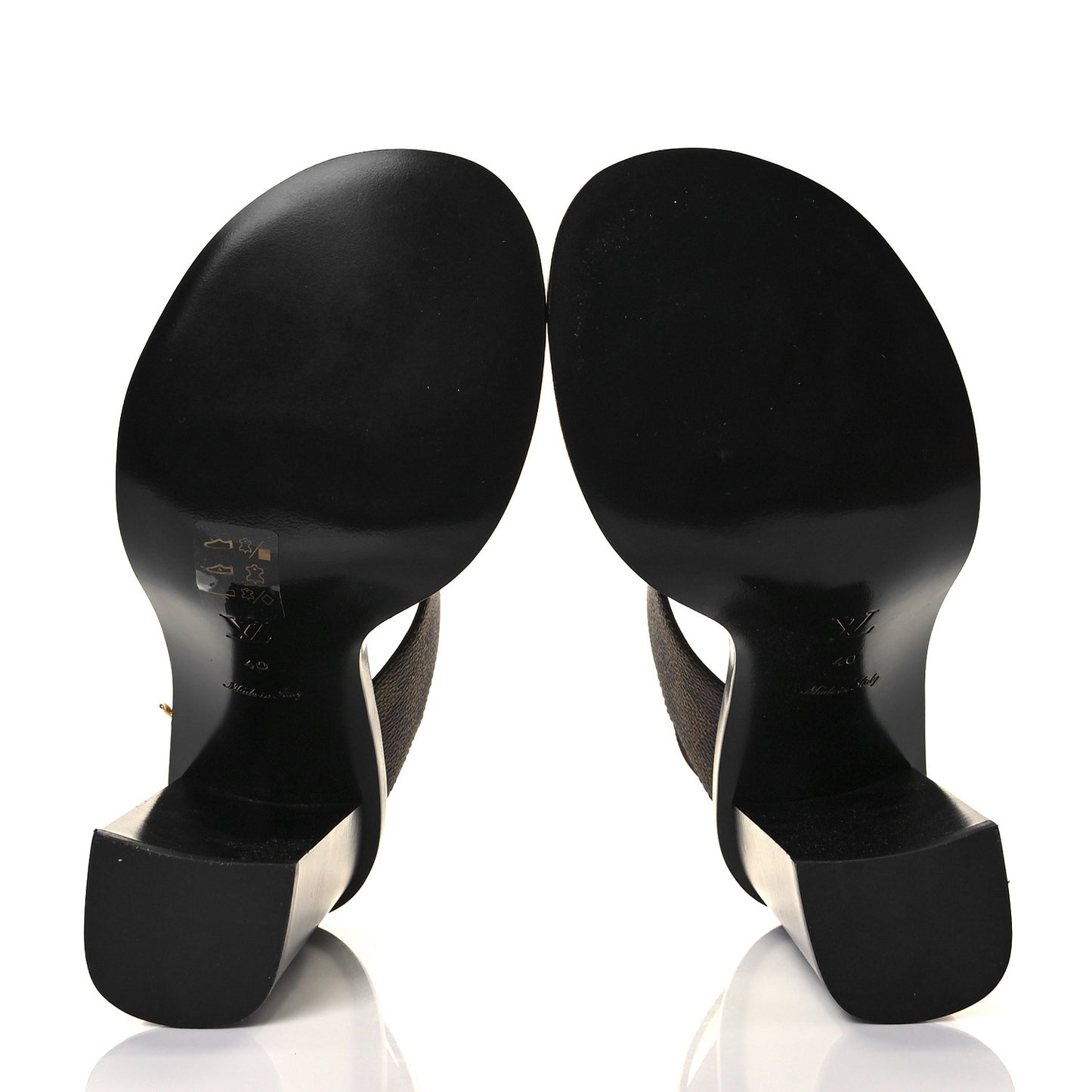 Calfskin Damier Ebene Passenger Heeled Sandals 40