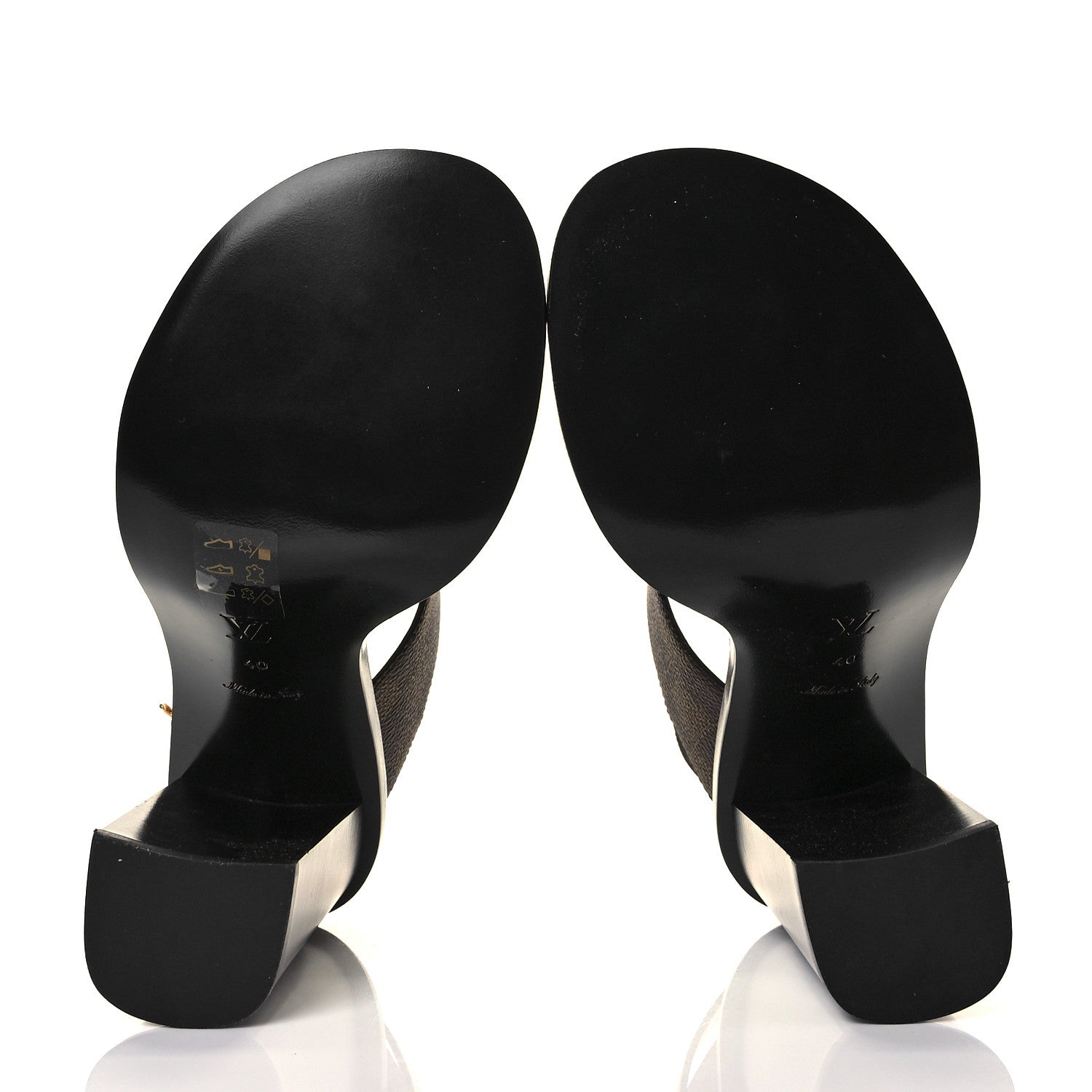 Louis Vuitton Calfskin Damier Ebene Passenger Heeled Sandals 40 10 of 18
