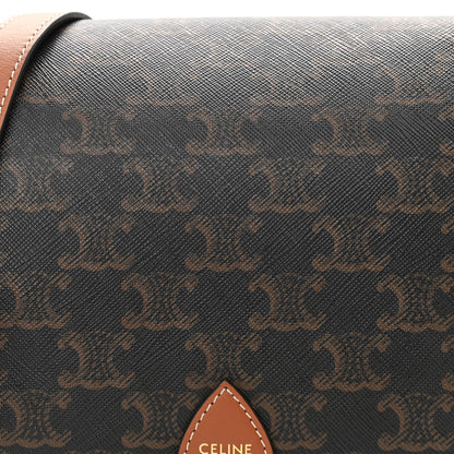 Celine Triomphe Canvas Medium Folco Bag Tan 9 of 12