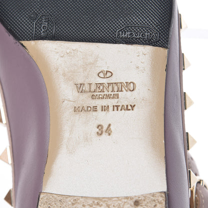 Valentino Garavani Nappa Rockstud Cage Ballerina Flats 34 Dark Mauve Poudre 5 of 14