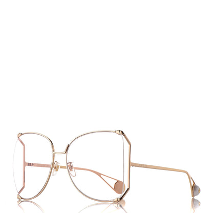 Gucci Oversized Round Sunglasses GG0252S Gold Brown 1 of 9