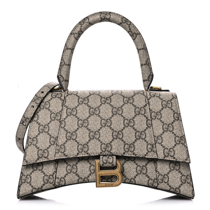 Balenciaga X GUCCI GG Supreme Monogram Small Hourglass Top Handle Bag Beige Ebony 1 of 10