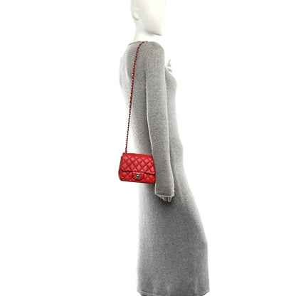Chanel Lambskin Quilted Mini Square Flap Red 2 of 11