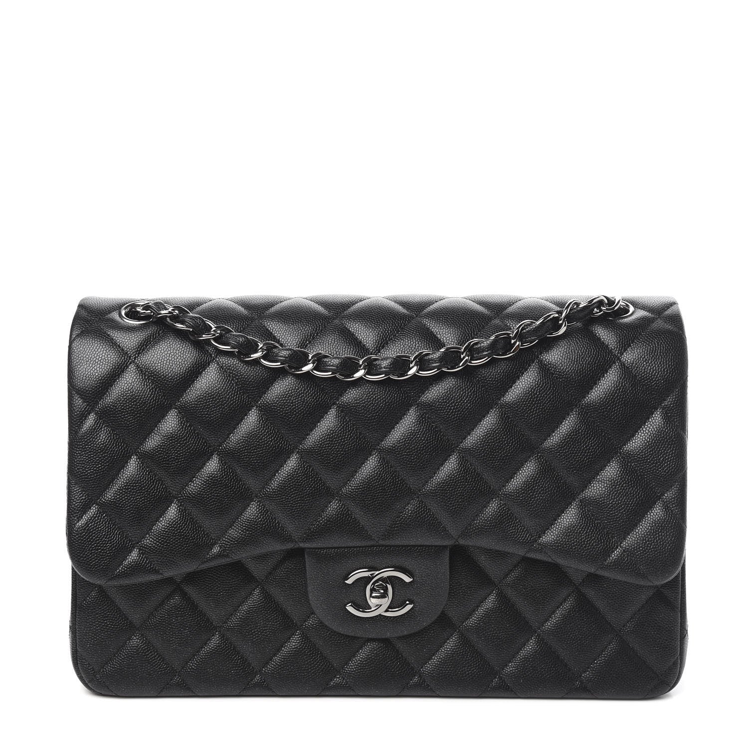 Chanel Iridescent Caviar Quilted Jumbo Double Flap Black 1 of 9