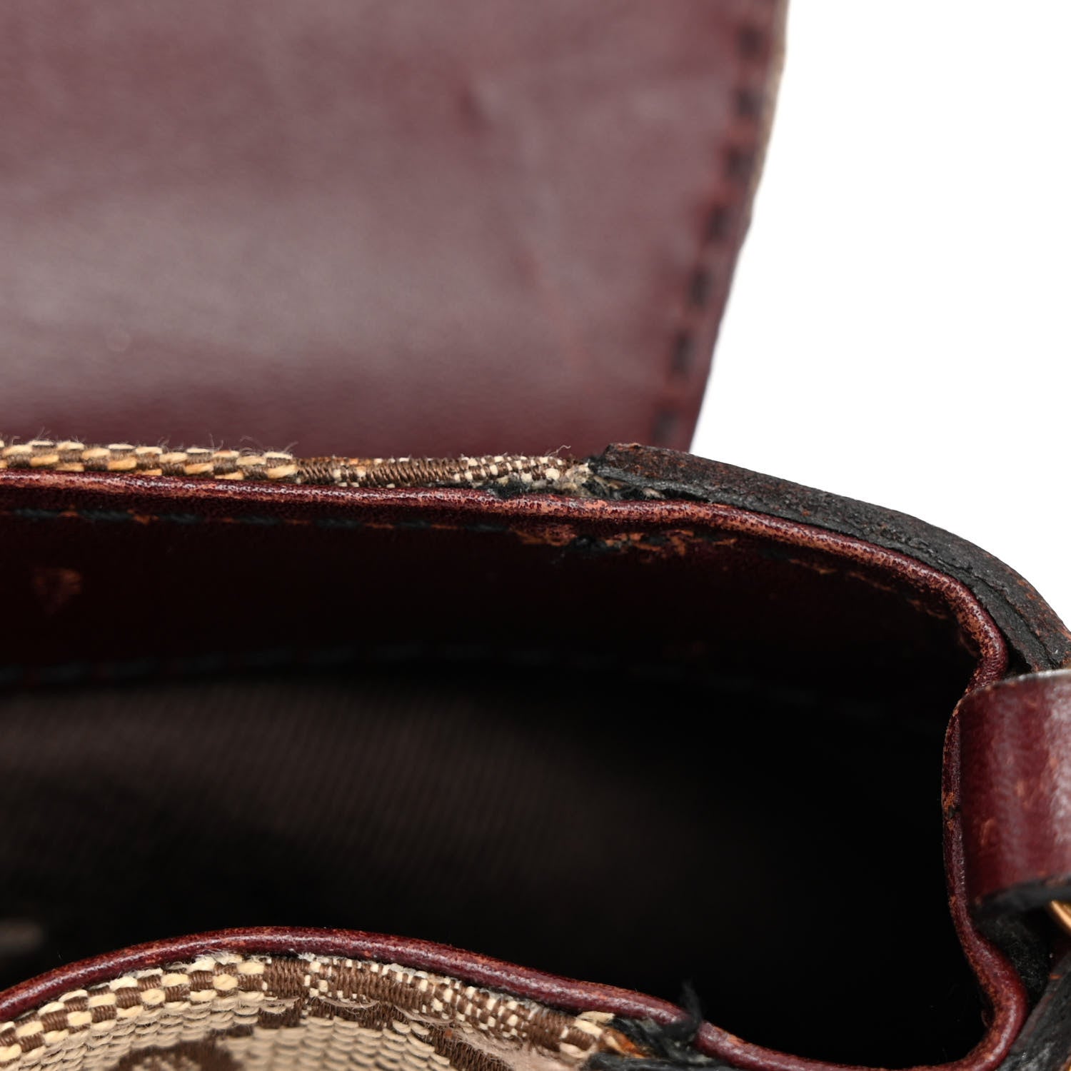 Gucci Monogram Studded Small Horsebit Clutch Bordeaux 14 of 15