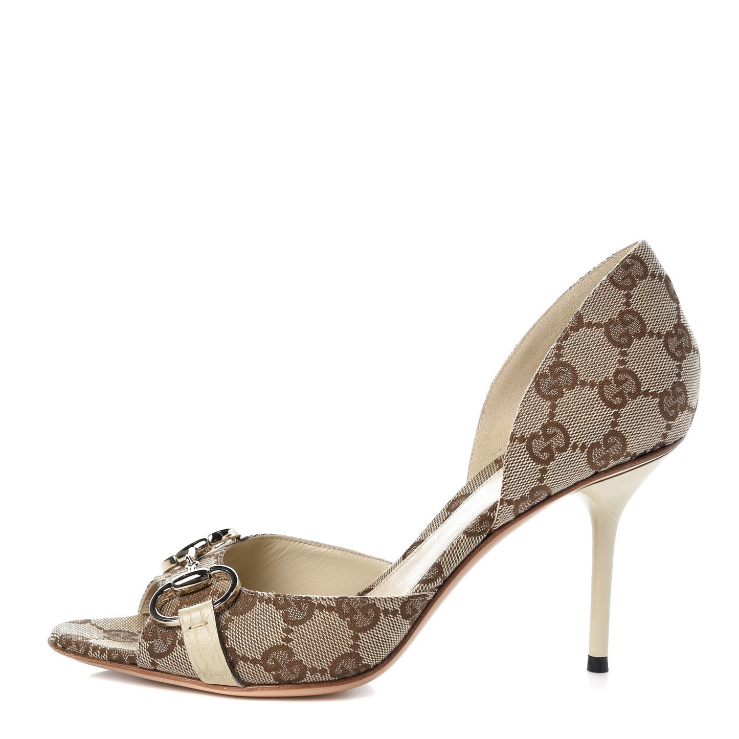Monogram Niagara Lux Horsebit Sandals 7.5 Beige Ebony Gesso