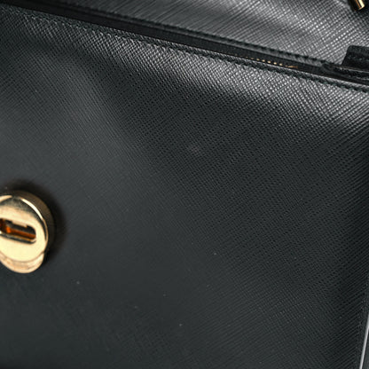 Salvatore Ferragamo Printed Calfskin Vara Bow Chain Flap Crossbody Black 11 of 15