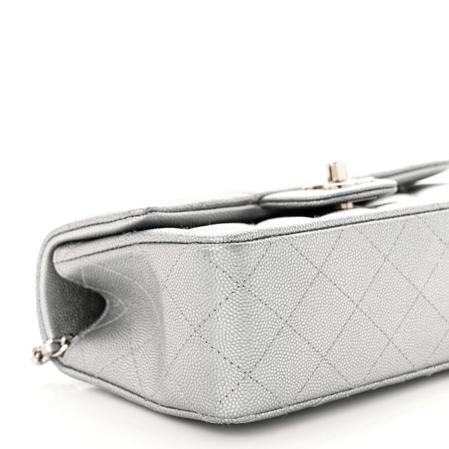 Chanel Metallic Caviar Quilted Mini Top Handle Rectangular Flap Silver 9 of 11