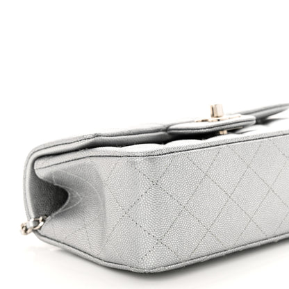 Chanel Metallic Caviar Quilted Mini Top Handle Rectangular Flap Silver 9 of 11