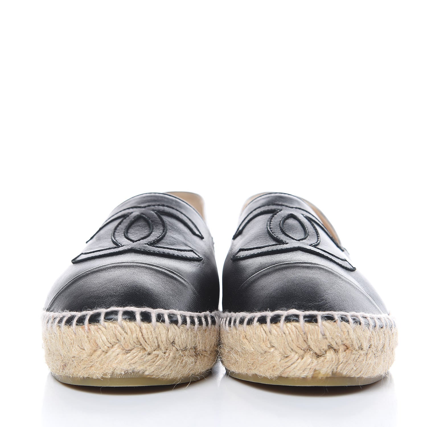 Chanel Lambskin CC Espadrilles 36 Black 2 of 9