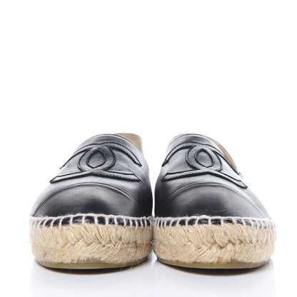 Chanel Lambskin CC Espadrilles 36 Black 2 of 9