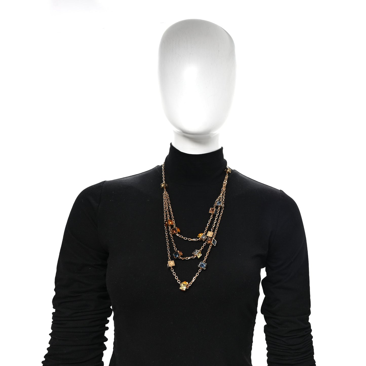 Swarovski Metal Gamble Long Necklace Gold Multicolor