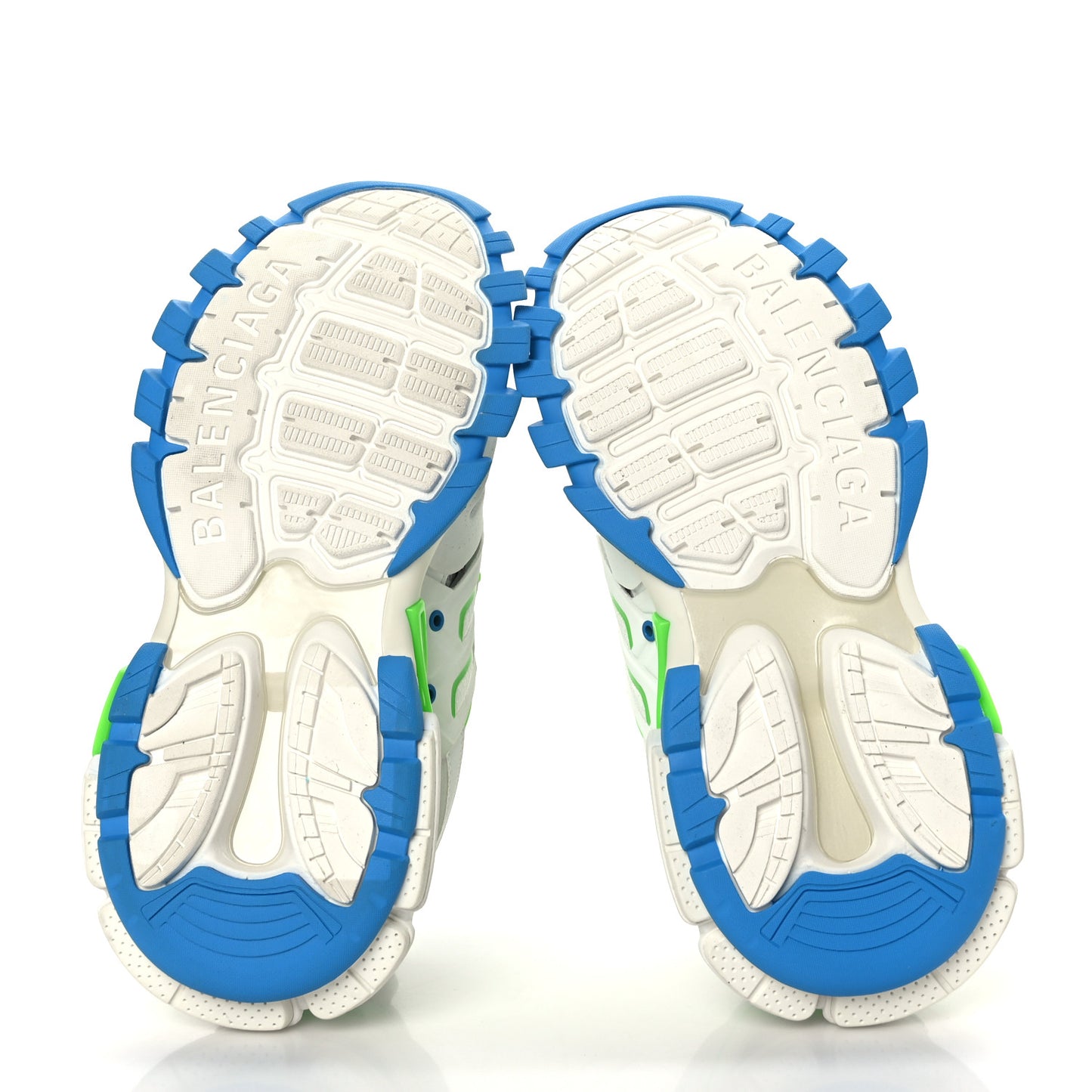 Mesh Rubber Womens Track Sneakers 37 White Green Blue