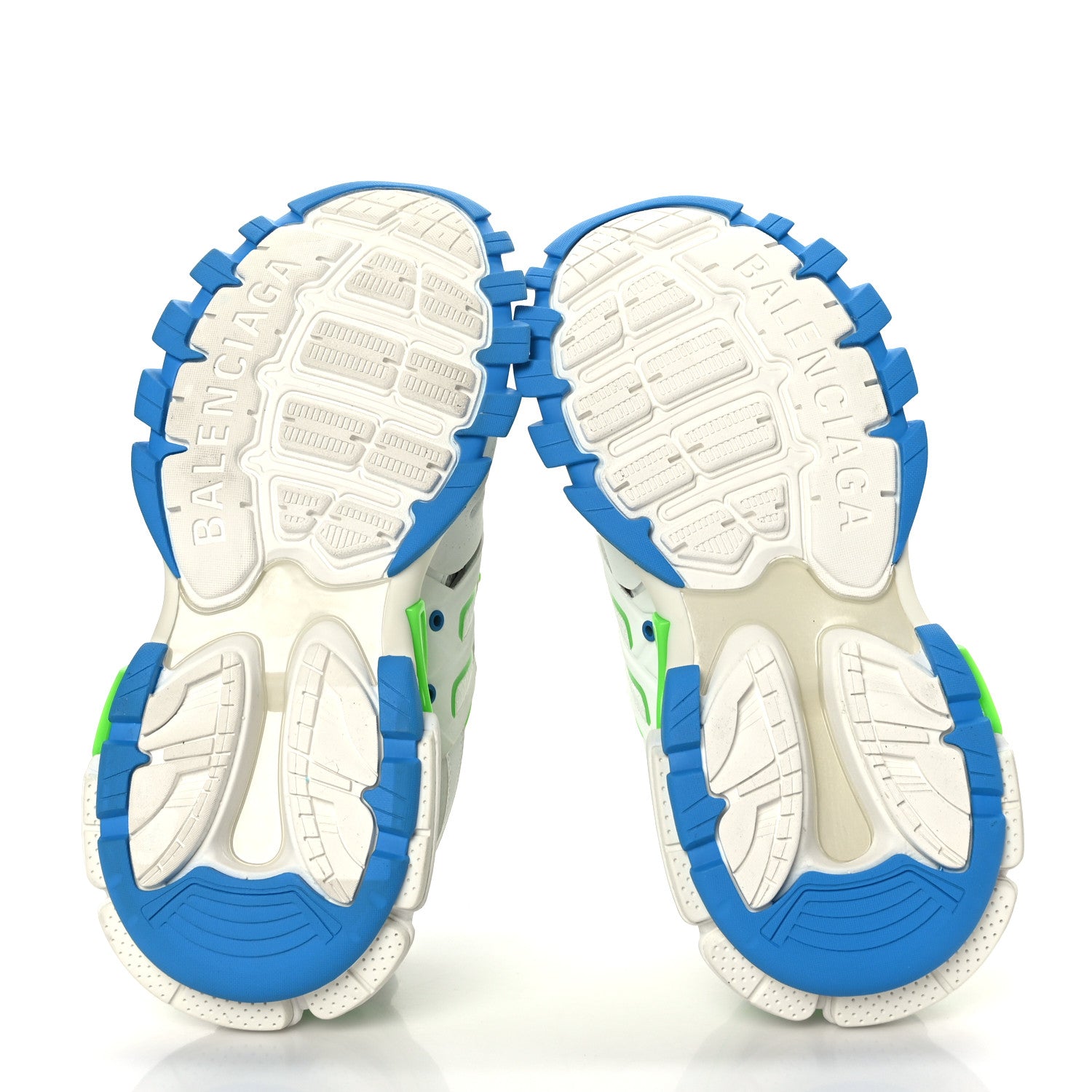 Balenciaga Mesh Rubber Womens Track Sneakers 37 White Green Blue 6 of 8