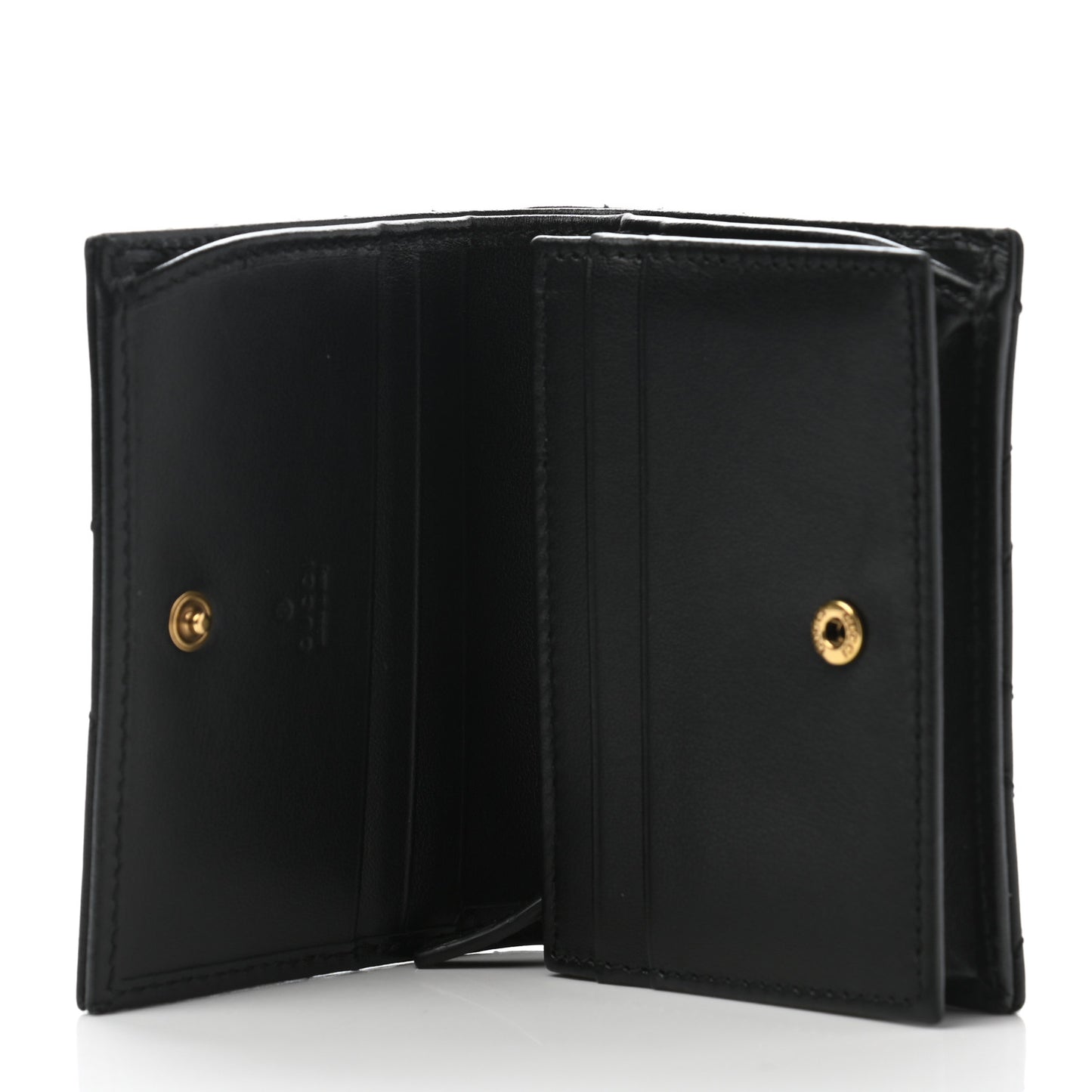 Calfskin Matelasse GG Marmont Card Case Wallet Black