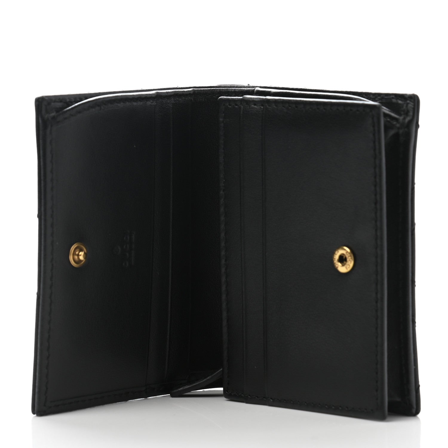 Gucci Calfskin Matelasse GG Marmont Card Case Wallet Black 5 of 8