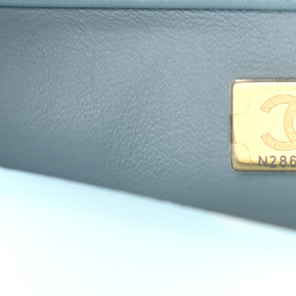 Chanel Lambskin Enamel Quilted Pending CC Mini Square Flap Light Blue 7 of 9