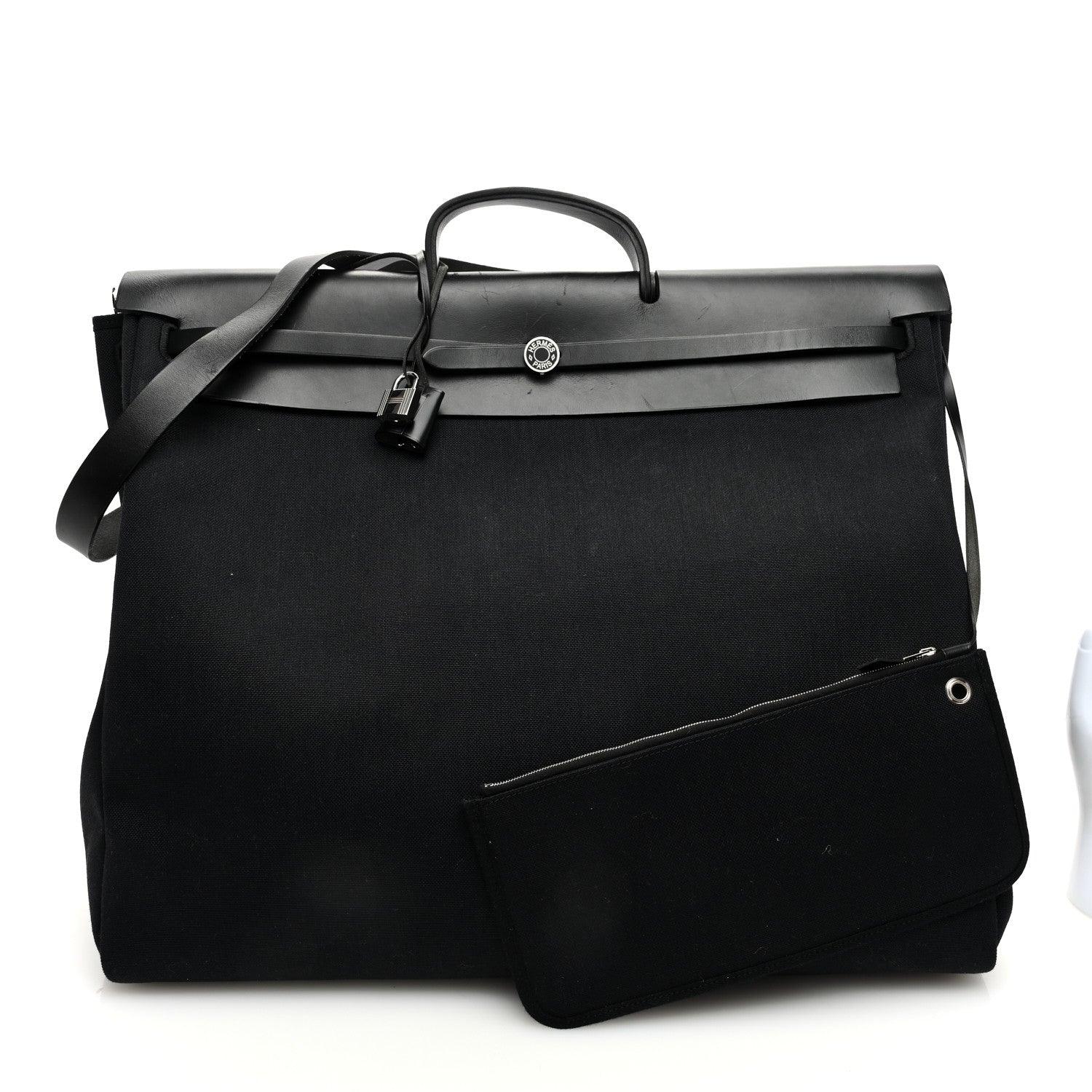 Hermes Toile Vache Hunter Herbag 50 Black 3 of 12