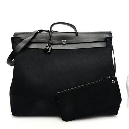 Hermes Toile Vache Hunter Herbag 50 Black 3 of 12