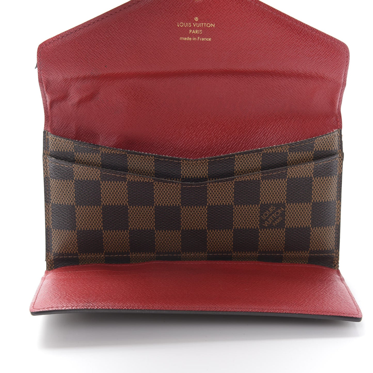 Damier Ebene Josephine Wallet Red
