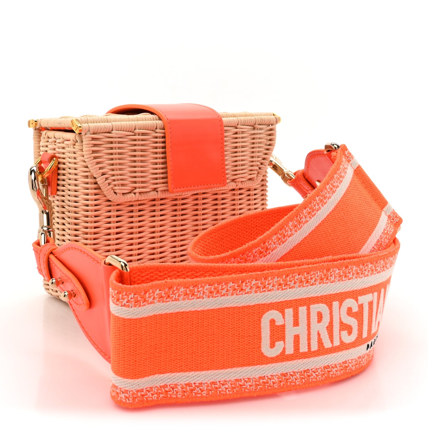 Wicker Oblique 30 Montaigne Box Bag Fluorescent Orange