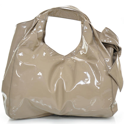 Valentino Garavani Patent Lacca Large Nuage Bow Hobo Nude 4 of 9