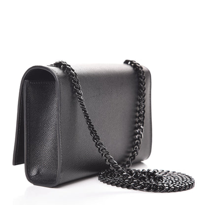 Saint Laurent Grain De Poudre Small Monogram Kate Satchel Black 3 of 7