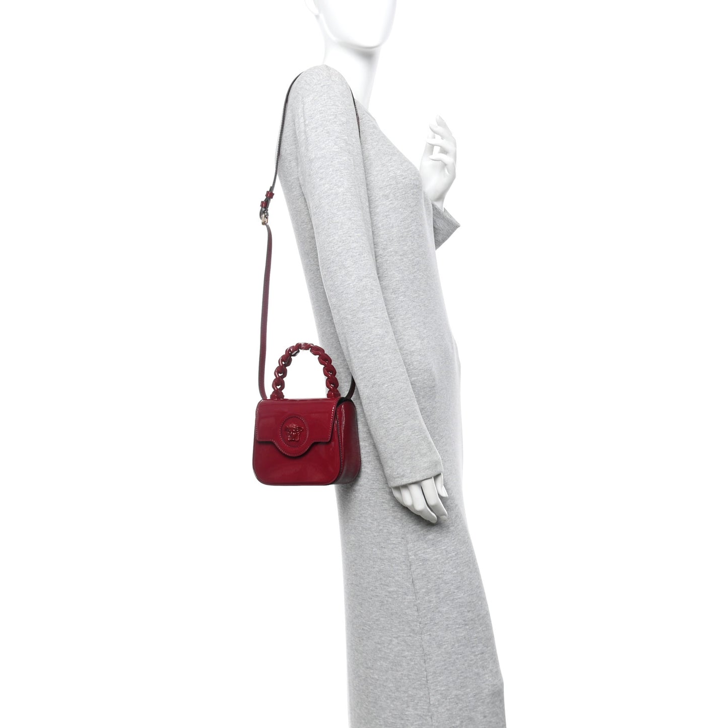 Patent Mini La Medusa Bag Claret